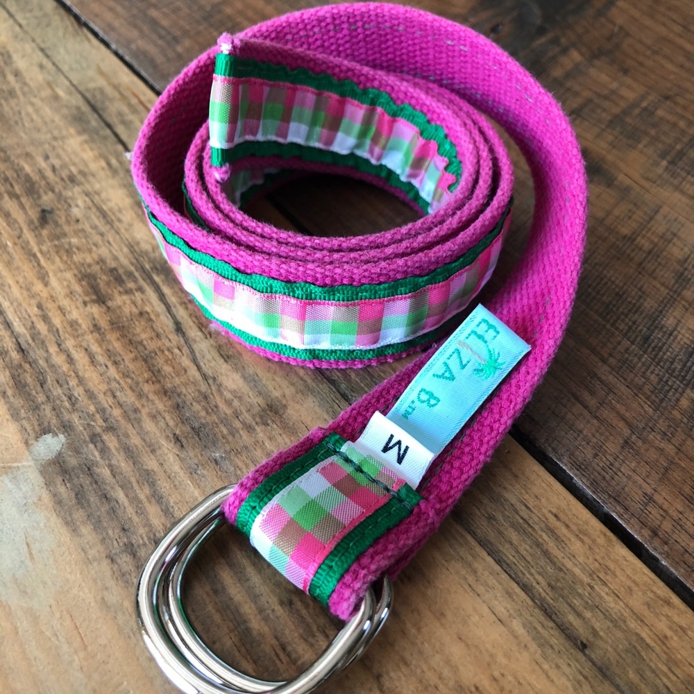 Eliza B. D-ring Plaid Grosgrain ribbon belt